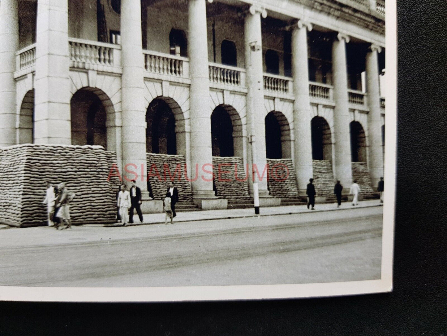 Supreme Court Jackson Road Statue Square Hong Kong Photo B&W Postcard RPPC 507