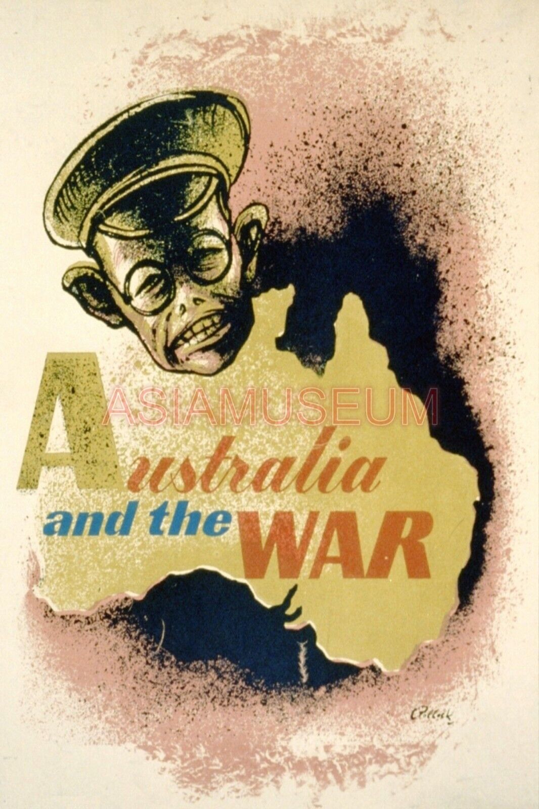 1941 WW2 USA AUSTRALIA PACIFIC WAR MAP JAPAN TOJO ARMY SOLDIER AMERICA Postcard