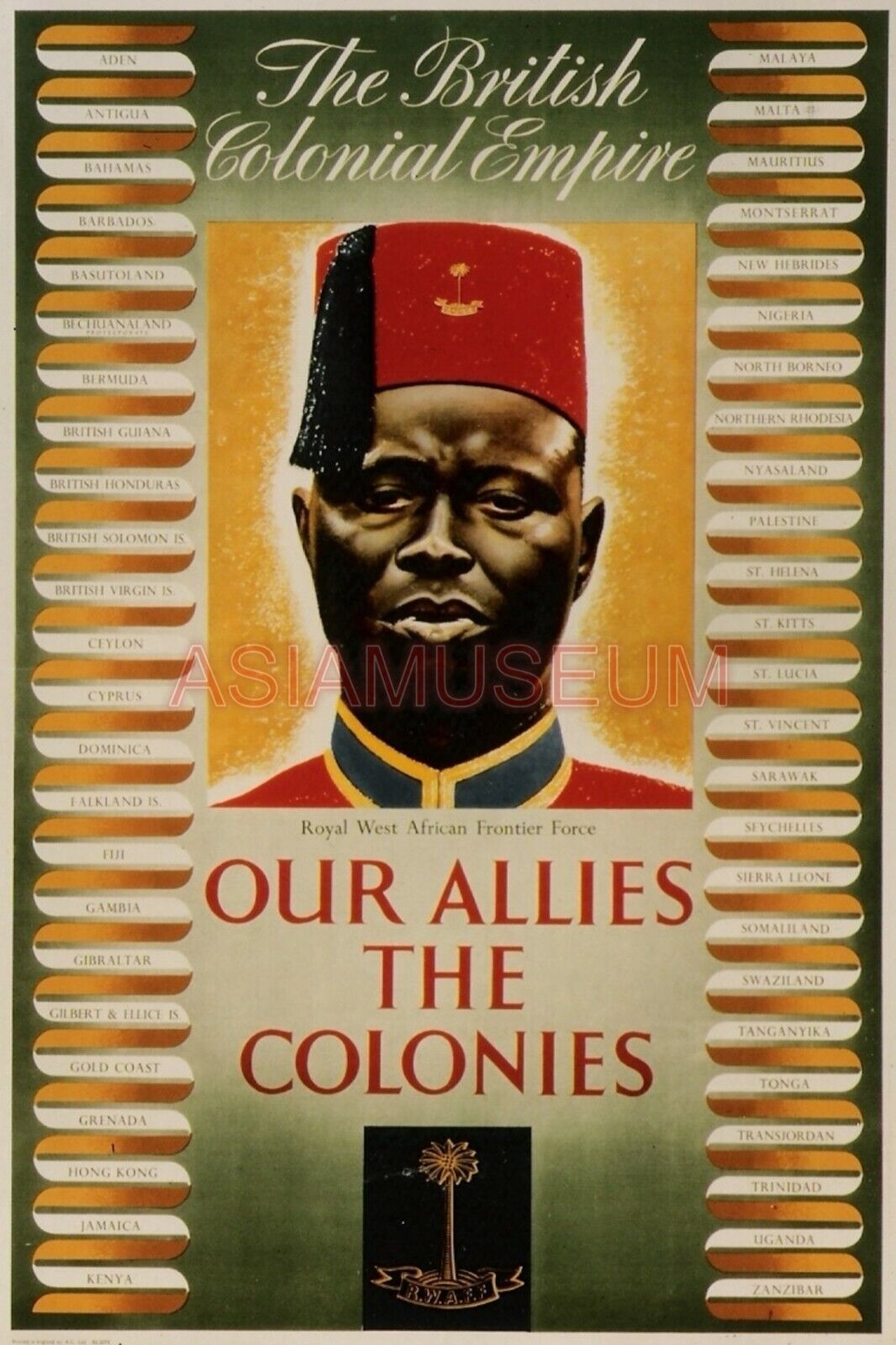 1943 WW2 BRITISH COLONY EMPIRE AFRICA ALLIES WAR ALLIES ARMY PROPAGANDA Postcard