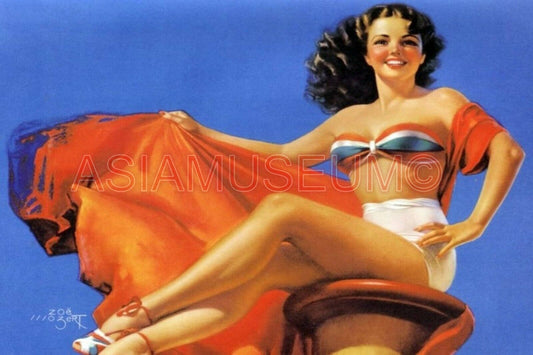 1942 WW2 USA UNITED STATE PIN UP POSTER GIRL SEXY LADY WOMEN PROPAGANDA Postcard