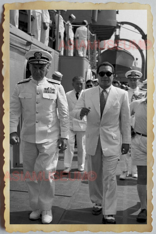 50s Vietnam SAIGON CRUISE WARSHIP FRANCE NAVY BAO DAI SAILOR Vintage Photo #804