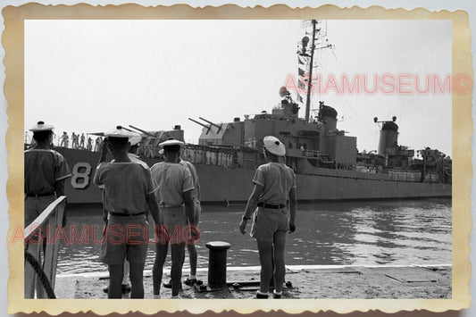 50s Vietnam Indochina Sailor America French Warship Navy War Vintage Photo 812