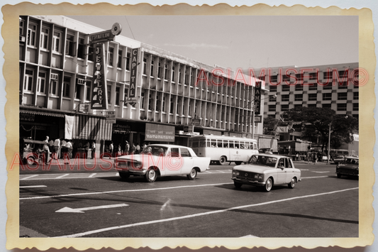 50s THAILAND BANGKOK BUILDING STREET SCENE CAR TRAFFIC BUS Vintage Photo 37045