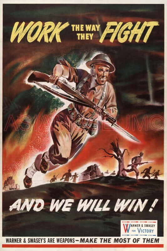 1942 WW2 AMERICA ARMY SOLDIER TROOPS GUN KNIFE BATTLE WAR PROPAGANDA Postcard