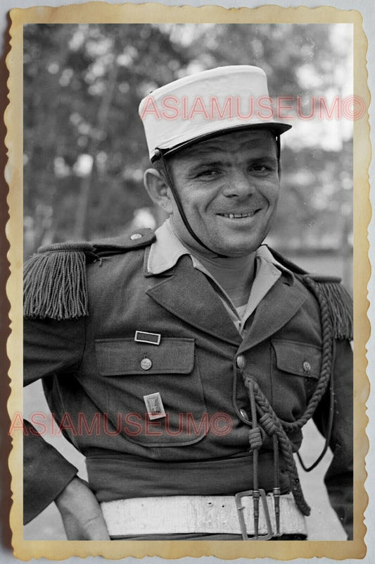 50s Vietnam SAIGON FRENCH ARMY SOLDIER BAND UNIFORM HAT WAR  Vintage Photo 481