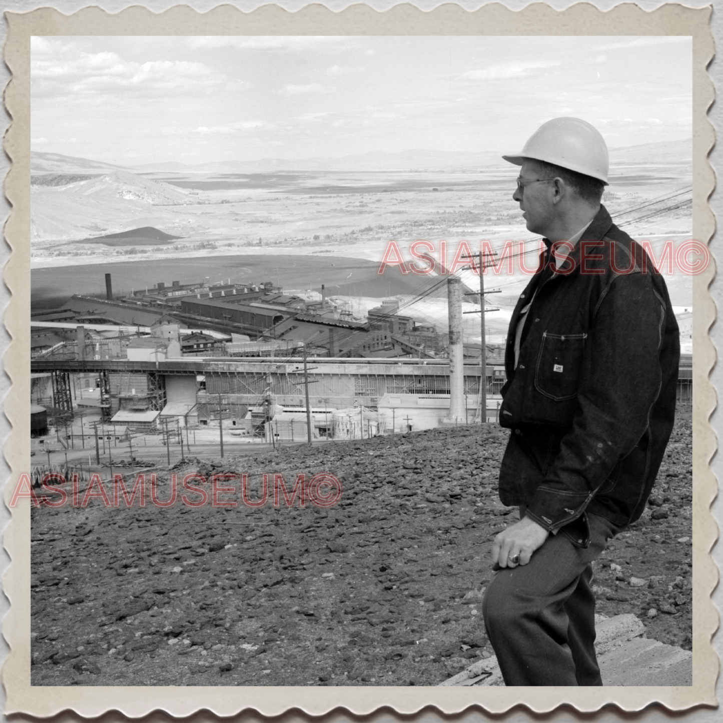 50s BUTTE CITY SILVER BOW MONTANA MAN WORKER COPPER MINE VINTAGE USA Photo 11362