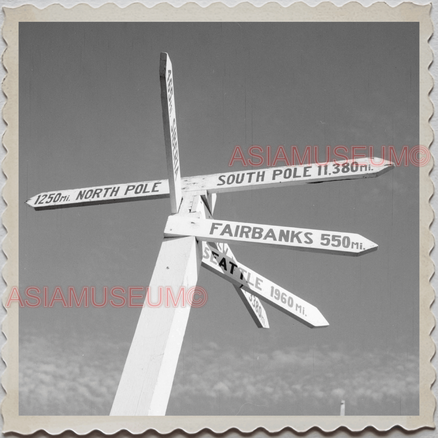 50s UTQIAGVIK NORTH SLOPE BARROW ALASKA ARCTIC ROAD SIGN VINTAGE USA Photo 10376