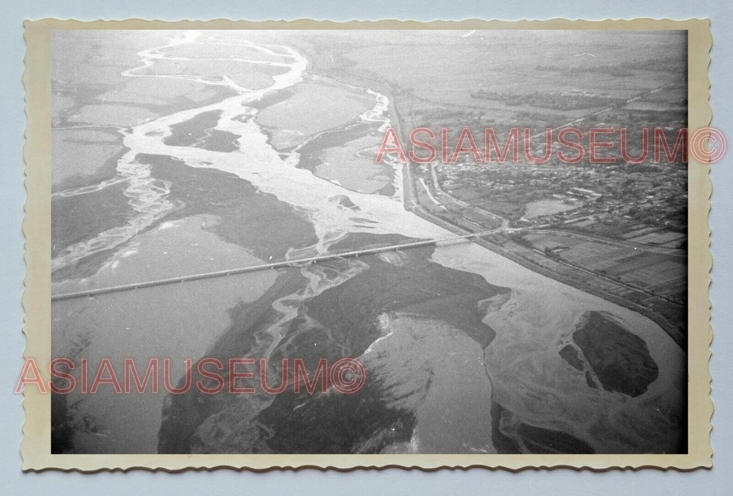 Aerial View Zhanghua Yunlin Xian Bridge Vintage Taiwan Taipei Photo 台湾老照片 28303