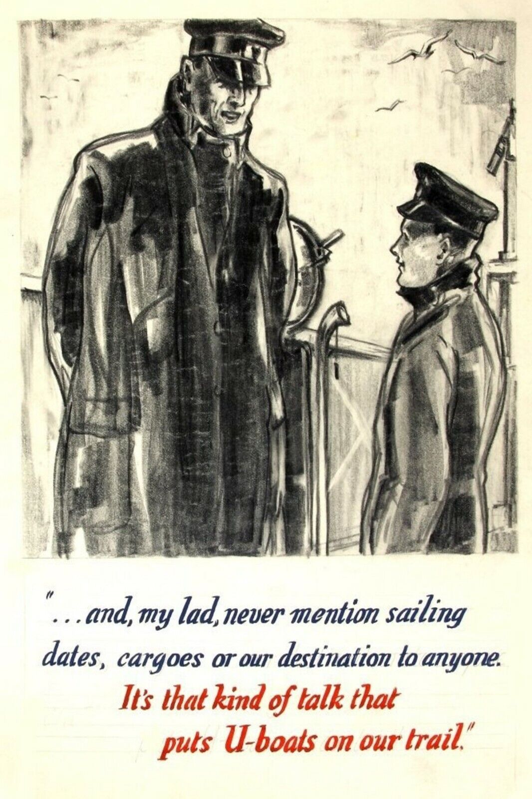 1940 WW2 USA AMERICA SAILOR LOOSE TALK COST LIVES SPY NAVY PROPAGANDA Postcard