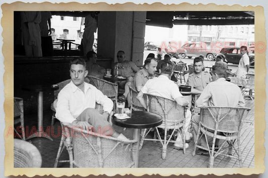 50s Vietnam War Saigon Ho Chi Minh Street Scene Cafe Man Shop Vintage Photo 1195