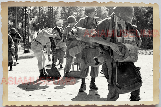 40s WW2 Vietnam FRANCE PARATROOPERS MILITARY CAMP BATTLE WAR Vintage Photo 27989