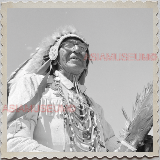 50s CROW TRIBE BIG HORN COUNTY MONTANA AGENCY MAN HORSE VINTAGE USA Photo 11055