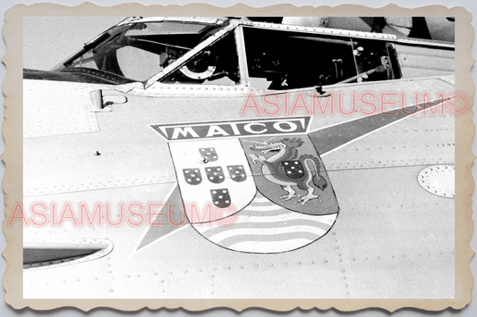 40's MACAU MACAO AIR CRAFT PLANE PORTUGUESE FLAG Old Vintage Photo 澳门旧照片 #26449