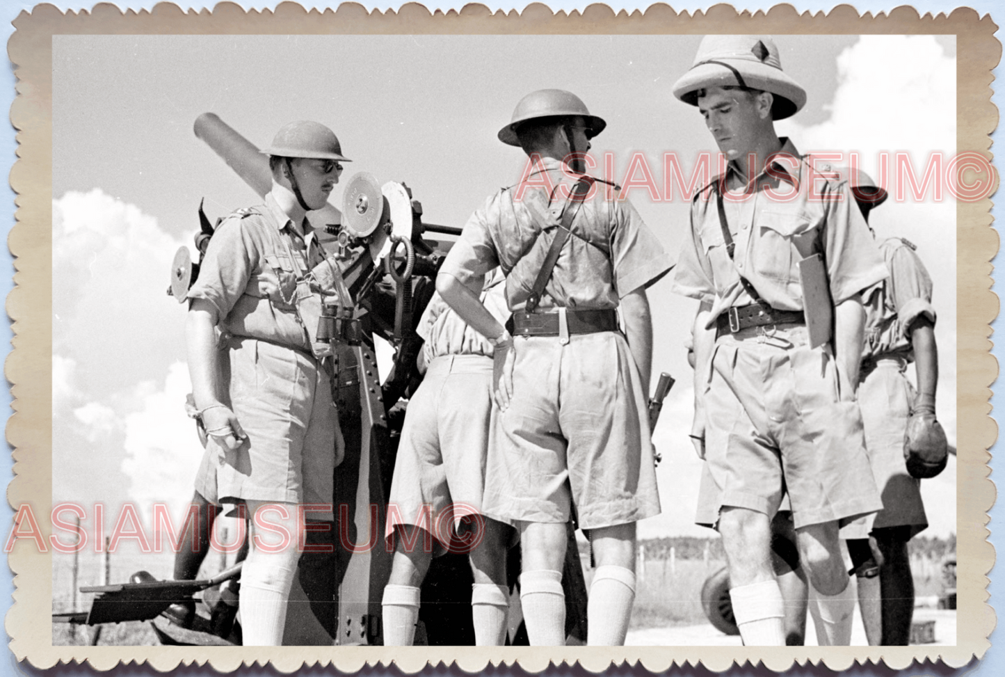 WW2 British India Army Artillery Man Anti Aircraft Vintage Singapore Photo 26320