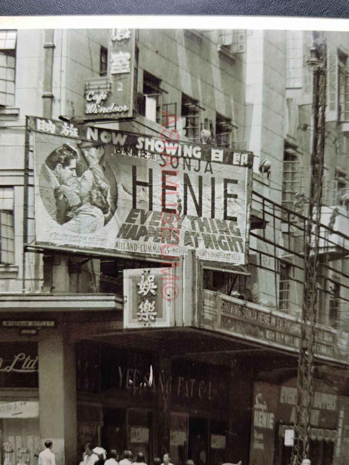 King's Cinema Wyndham Street Central Vintage B&W Hong Kong Photo Postcard RPPC