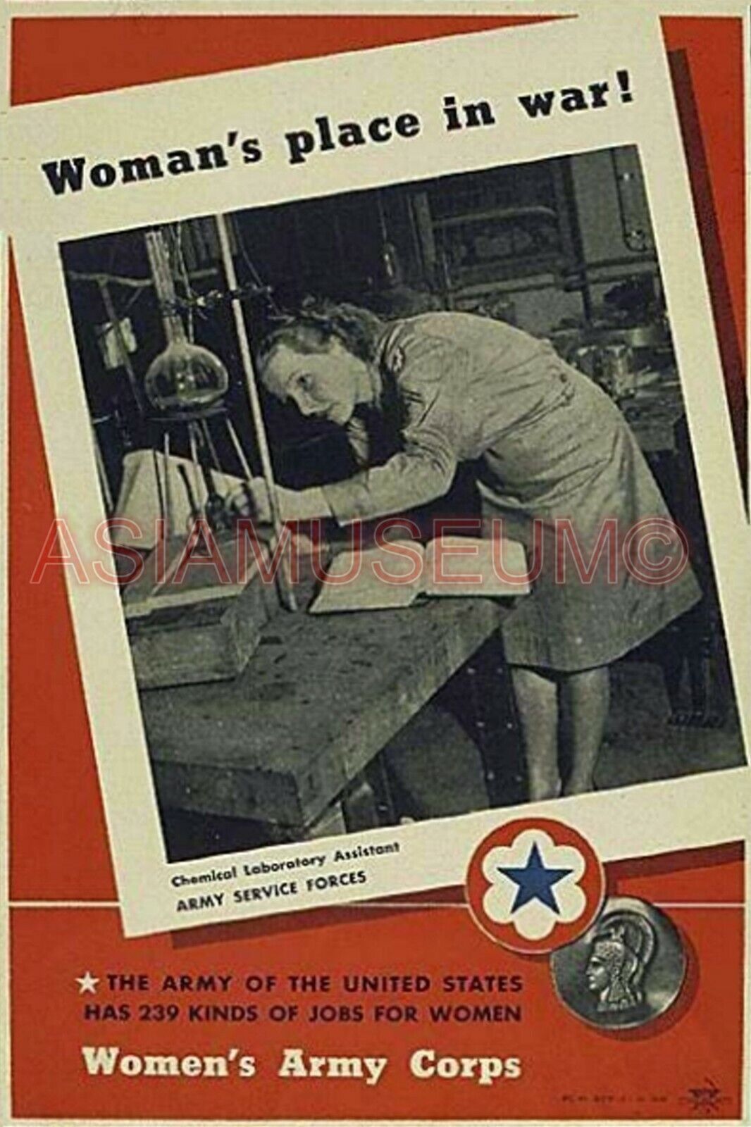 1941 WW2 USA UNITED STATES WOMEN ARMY CORPS FACTORY JOB WAR PROPAGANDA Postcard