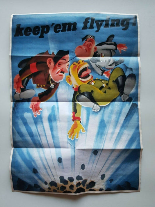 1944 WWii USA AMERICA D-DAY NIPPON  HIROHITO TOJO JAPAN BOMB PROPAGANDA POSTER