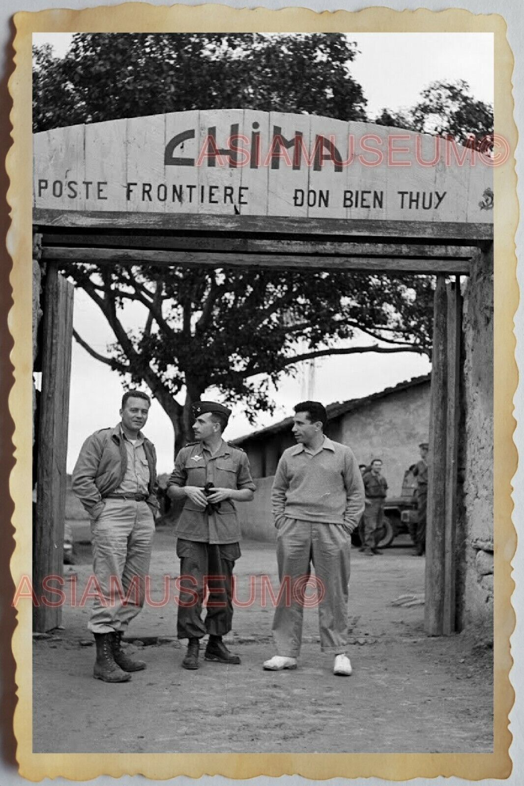 40s Vietnam War DON BIEN THUY China BORDER FRENCH ARMY POSTE Vintage Photo 1201