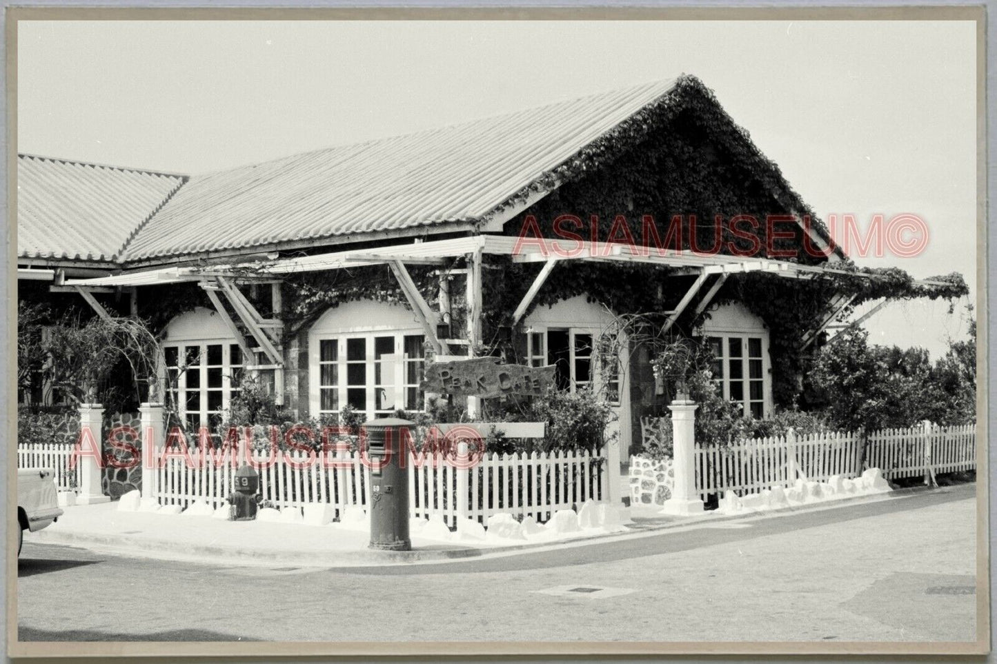 40s Vistoria Peak Cafe House HONG KONG VINTAGE PHOTO POSTCARD RPPC 663 香港舊照片明信片