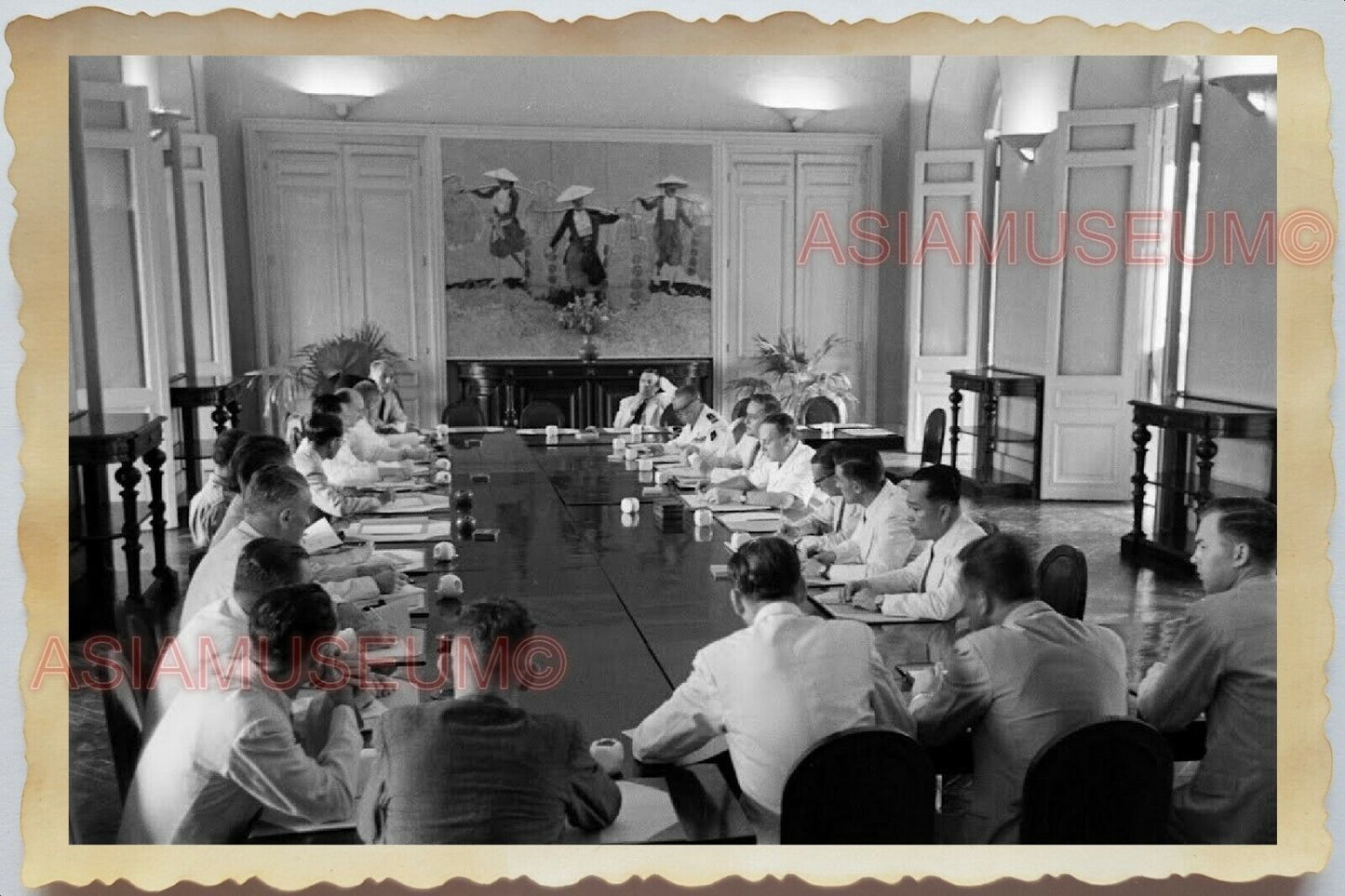 50s Vietnam War French Colonial Building Army General Admiral Vintage Photo #472