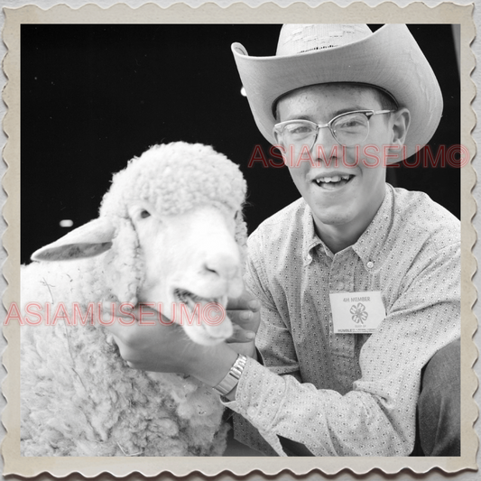 50s BILLINGS MONTANA FAIR YELLOWSTONE RIVER COWBOY HAT SHEEP OLD USA Photo 12593