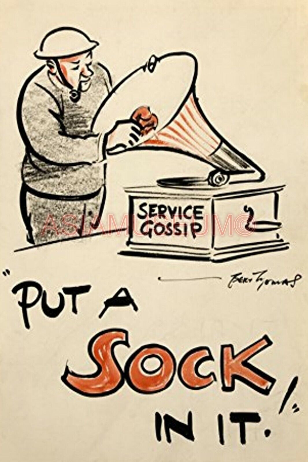 1943 WW2 USA AMERICA RADIO SOCK LOOSE TALK COST LIVES SPY PROPAGANDA Postcard