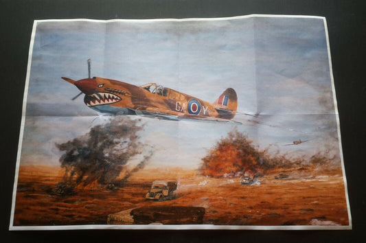 1942 WW2 AIRPLANE BOMBER AIRCRAFT RAF BRITAIN TANK TRUCK ART PROPAGANDA POSTER