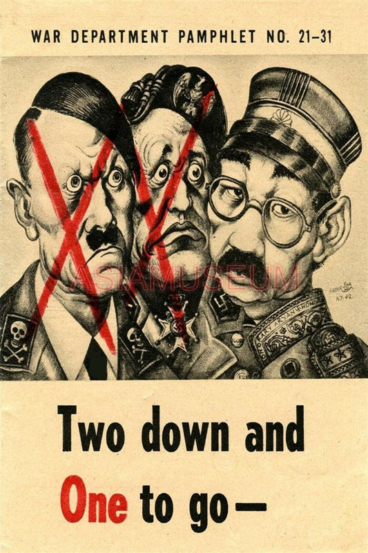 1944 WWii USA COMIC CARTOON POLITICAL JAPAN TOJO PORTRAIT WAR FUNNY HAT Postcard