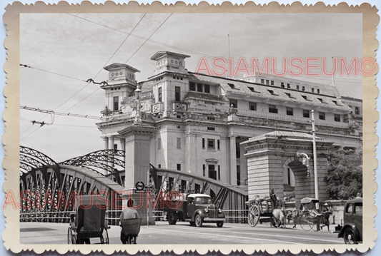 WW2 Anderson Bridge Fullerton Hotel Rickshaw Truck Vintage Singapore Photo 17734