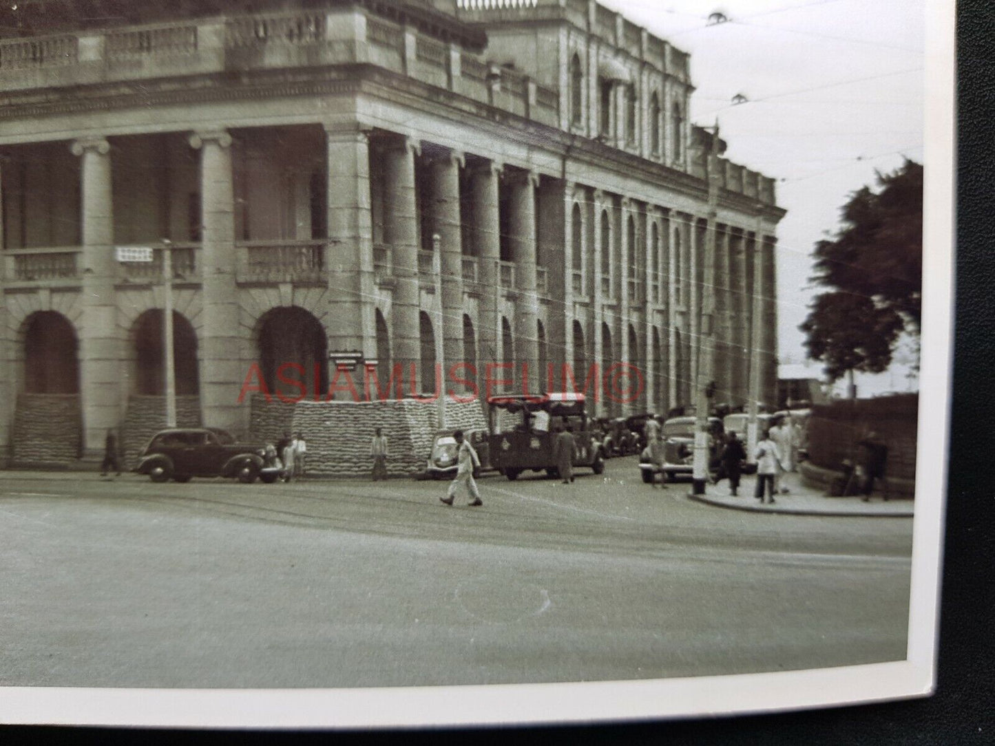 WW2 Supreme Court Des Voeux Road Central Bus Hong Kong Photo Postcard RPPC #1460