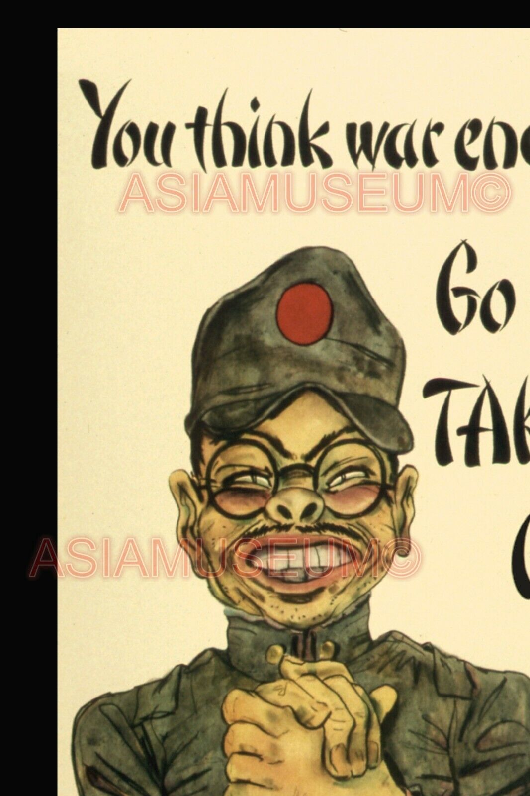 1944 WW2 USA AMERICA TEXACO OIL ANTI JAPANESE TOJO UNIFORM WAR PROPAGANDA POSTER