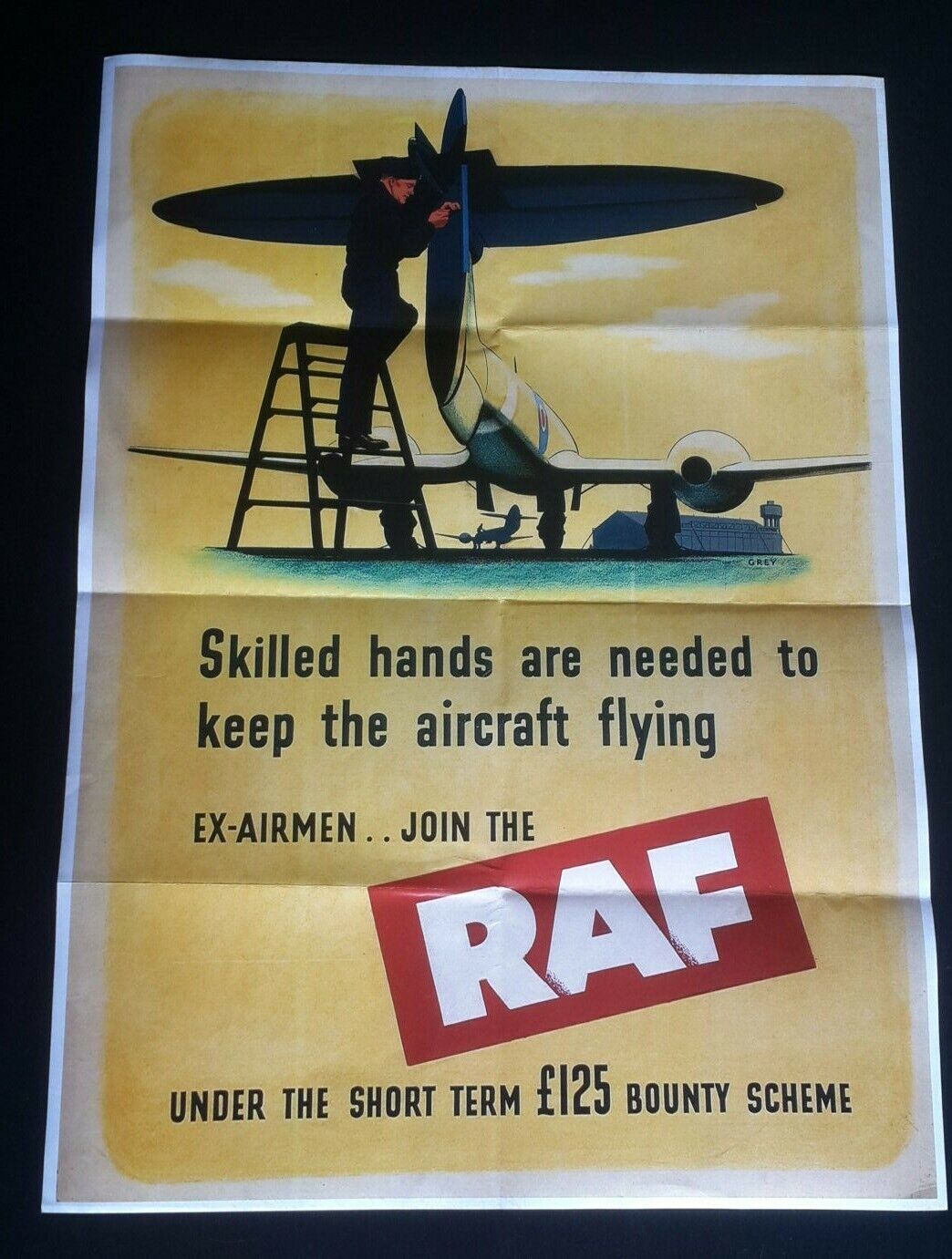 1943 WW2 RAF ROYAL AIR FORCE AIRCRAFT PILOT PLANE AIRPLANE WAR PROPAGANDA POSTER