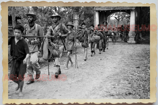 50s Vietnam War Saigon Ho Chi Minh Army Soldier Marching Boy Vintage Photo #1103