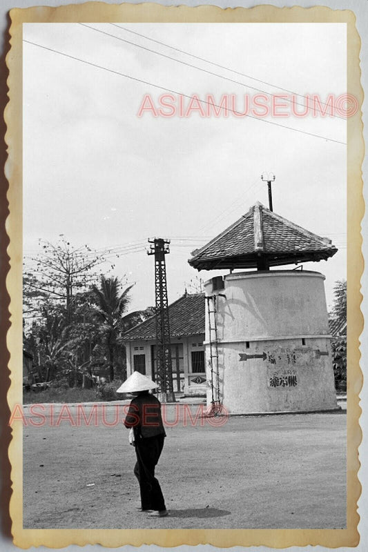 40s Vietnam War SAIGON STREET SCENE TRAFFIC POLICE TOWER LADY Vintage Photo 1399