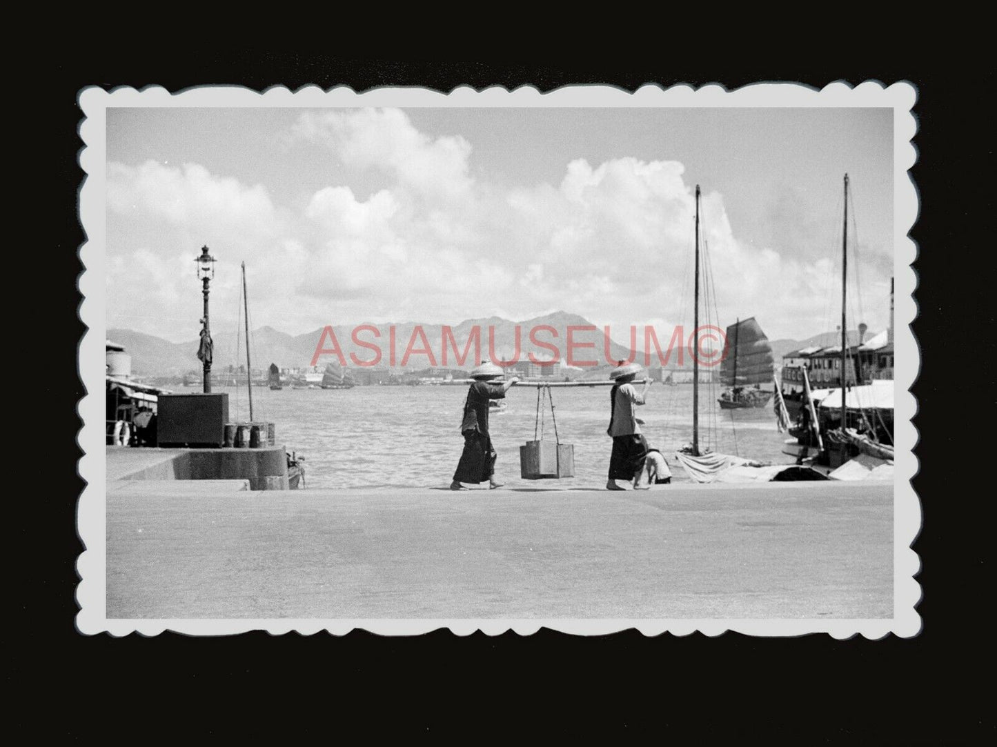 1950s Kowloon Ferry Terminal Victoria Harbor Pier Vintage Hong Kong Photo  #1412