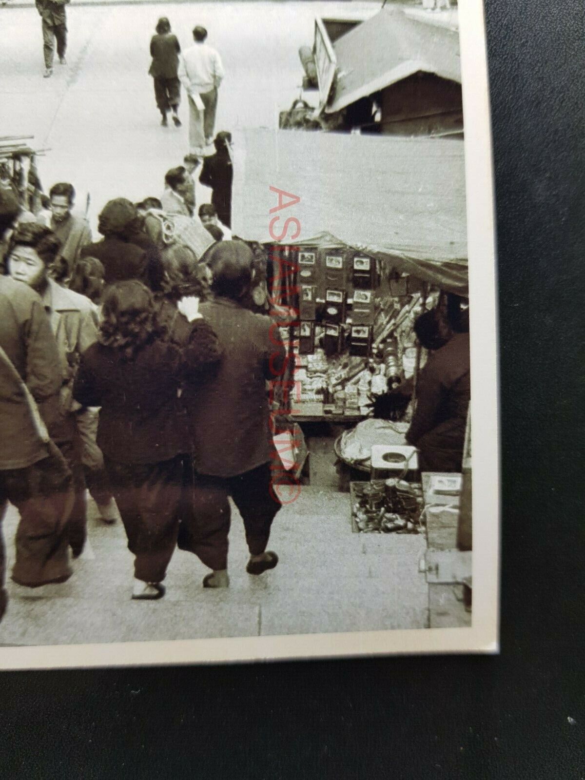 Pottinger Street Central Steps Market Vintage Hong Kong Photo Postcard RPPC 1801