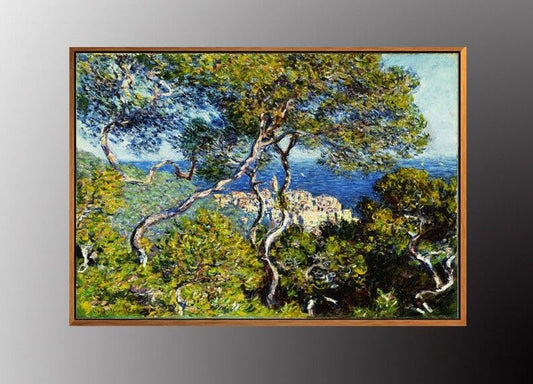 CLAUDE MONET Bordighera Canvas Oil Painting Art Print with Vintage Gold FRAME