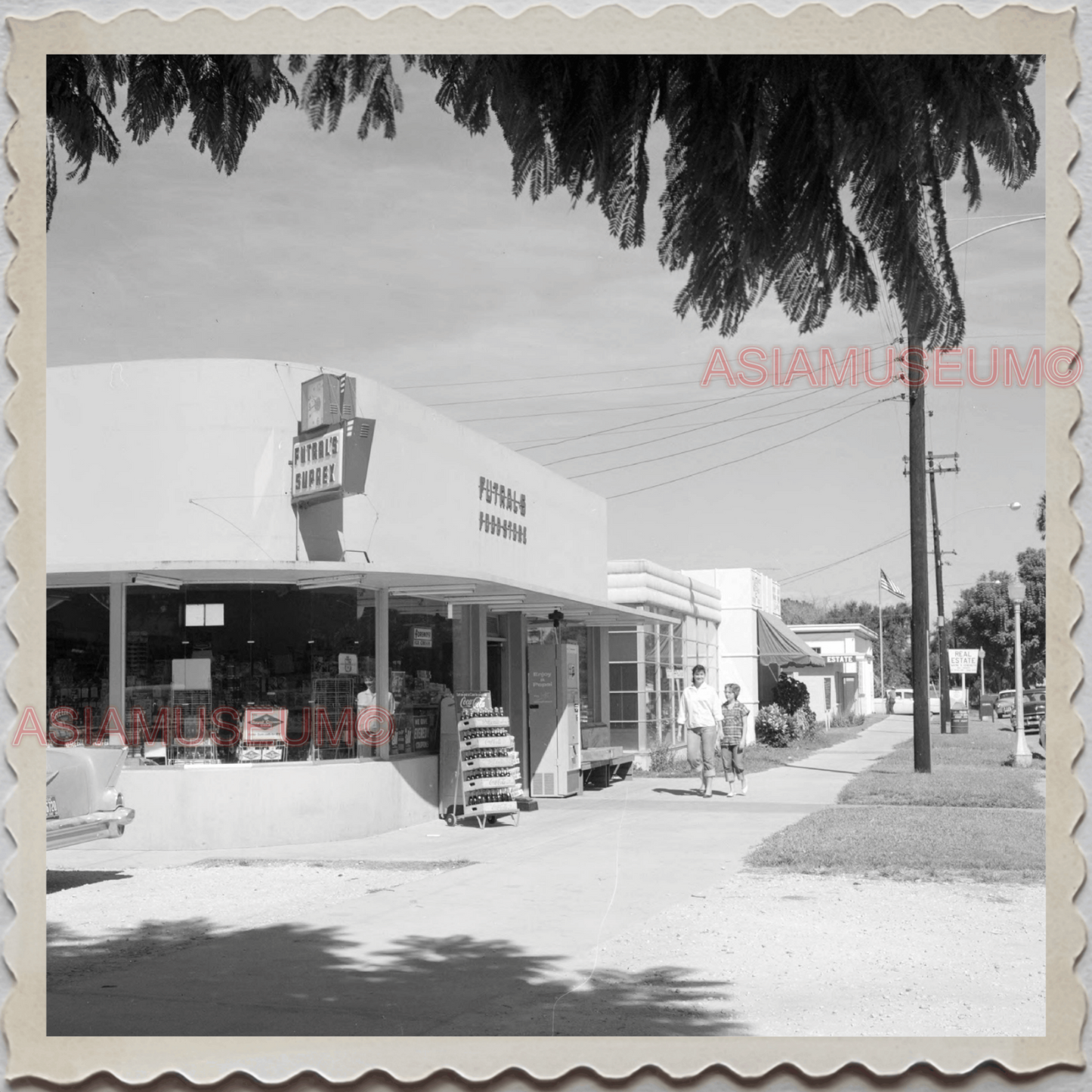 50s FROSTPROOF FOLK FLORIDA GROCERY STORE STREET  VINTAGE USA AMERICA Photo 7808