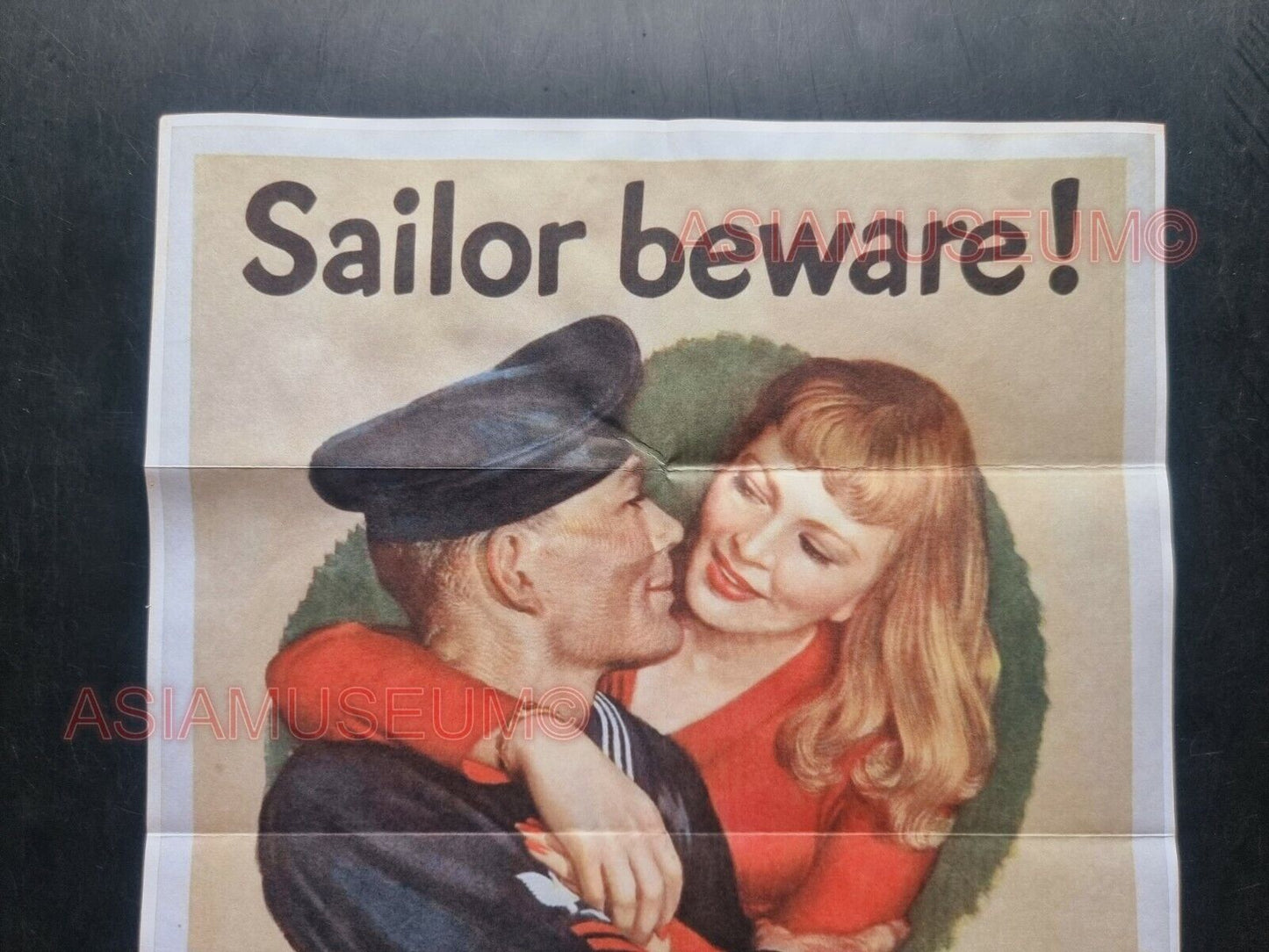 1943 WW2 USA SAILOR WOMEN LOOSE TALK COST LIVES SPY WAR NAVY PROPAGANDA POSTER