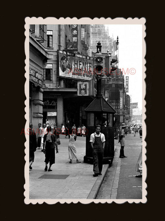 40's King's Theatre Cinema Traffic Light Street Hong Kong Photograph 香港旧照片 #2494