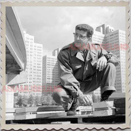 50s PITTSBURGH PENNSYLVANIA ALLEGHENY WORKER FORT PITT BRIDGE OLD USA Photo 9098