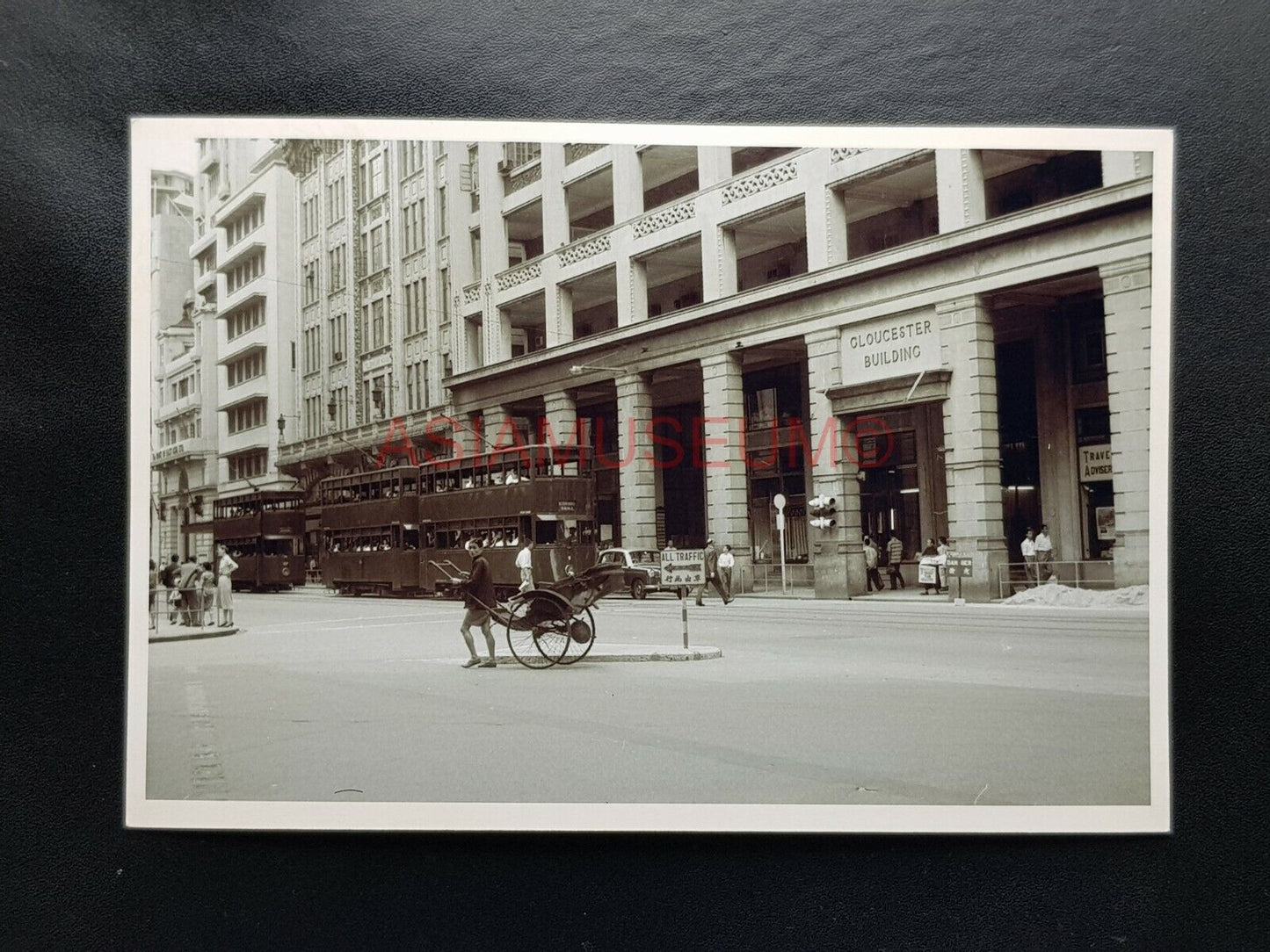 Gloucester Building Des Voeux Road Pedder Street Photo B&W Postcard RPPC 2454