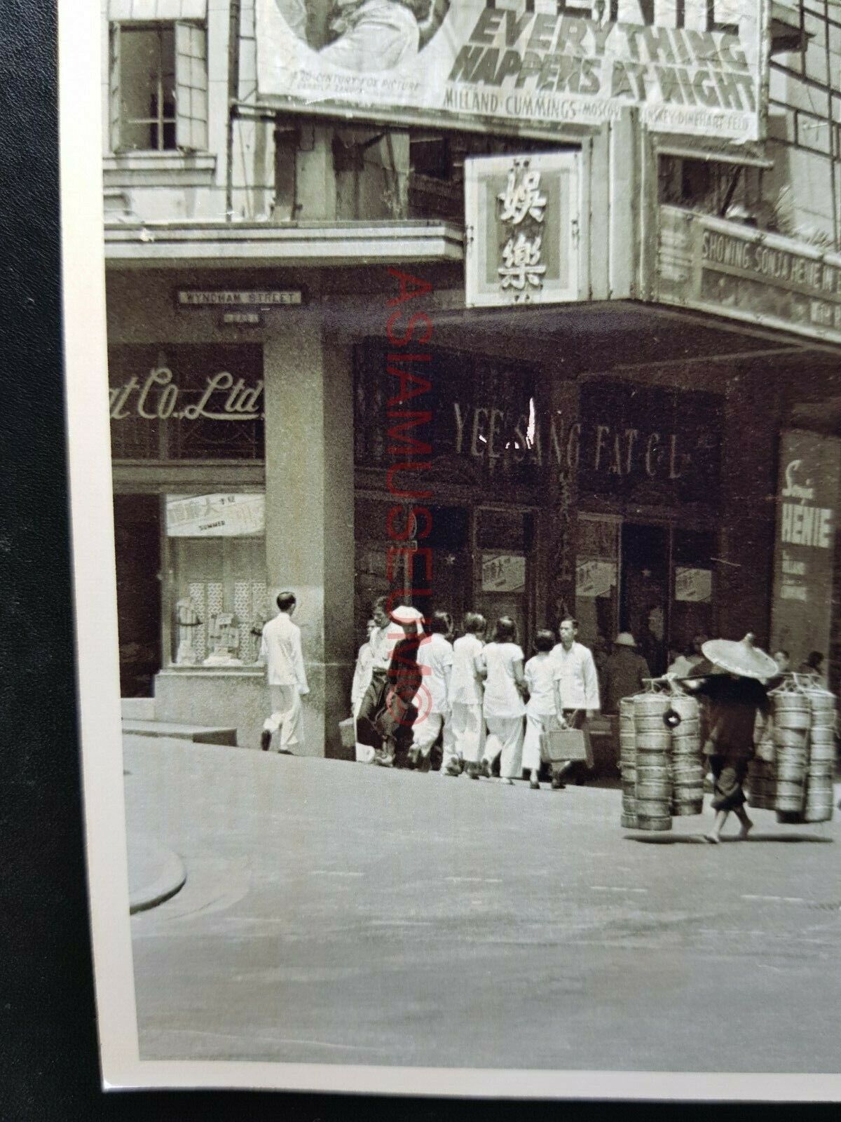 King's Cinema Wyndham Street Central Vintage B&W Hong Kong Photo Postcard RPPC