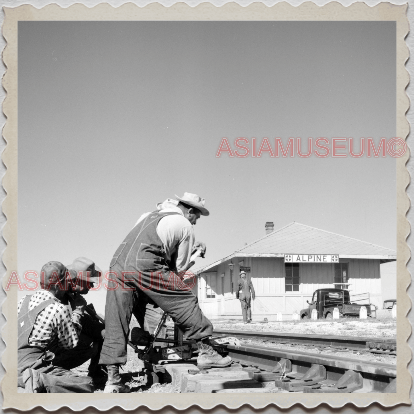 50s ALPINE CUYAMACA SAN DIEGO CALIFORNIA TRAIN STATION VINTAGE USA Photo 11435