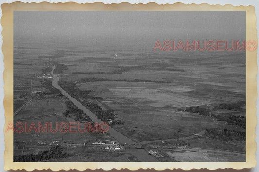 50s Vietnam SAIGON HO CHI MINH VILLAGE AERIAL VIEW HOUSE HUT Vintage Photo 1708