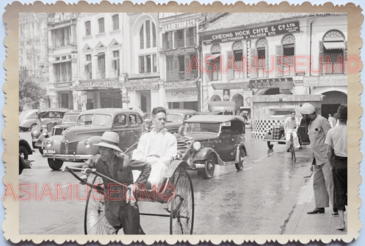 WW2 British Shop Street Scene Rickshaw Car Shop Vintage Singapore Photo 18753