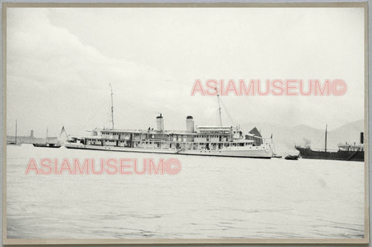 40s Ship America Flag Victoria Harbor Hong Kong Vintage Photo Postcard RPPC #403