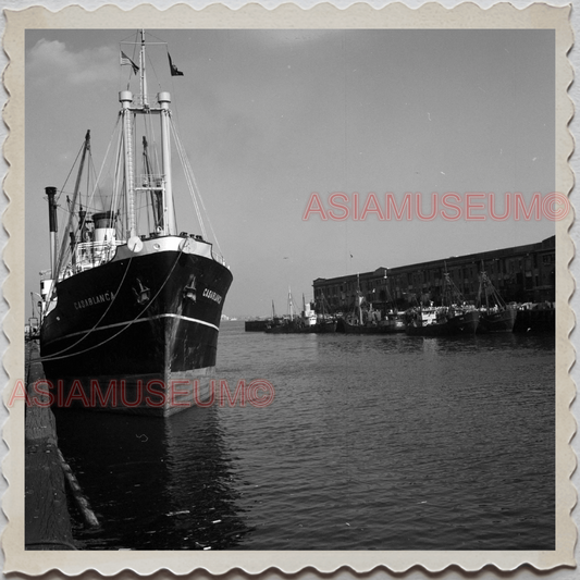 50s BOSTON MASSACHUSETTS NEW ENGLAND HARBOR SHIP BOAT VINTAGE USA Photo 10008