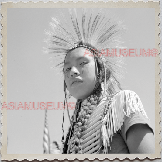 50s CROW TRIBE BIG HORN COUNTY MONTANA AGENCY GIRL HORSE VINTAGE USA Photo 12333