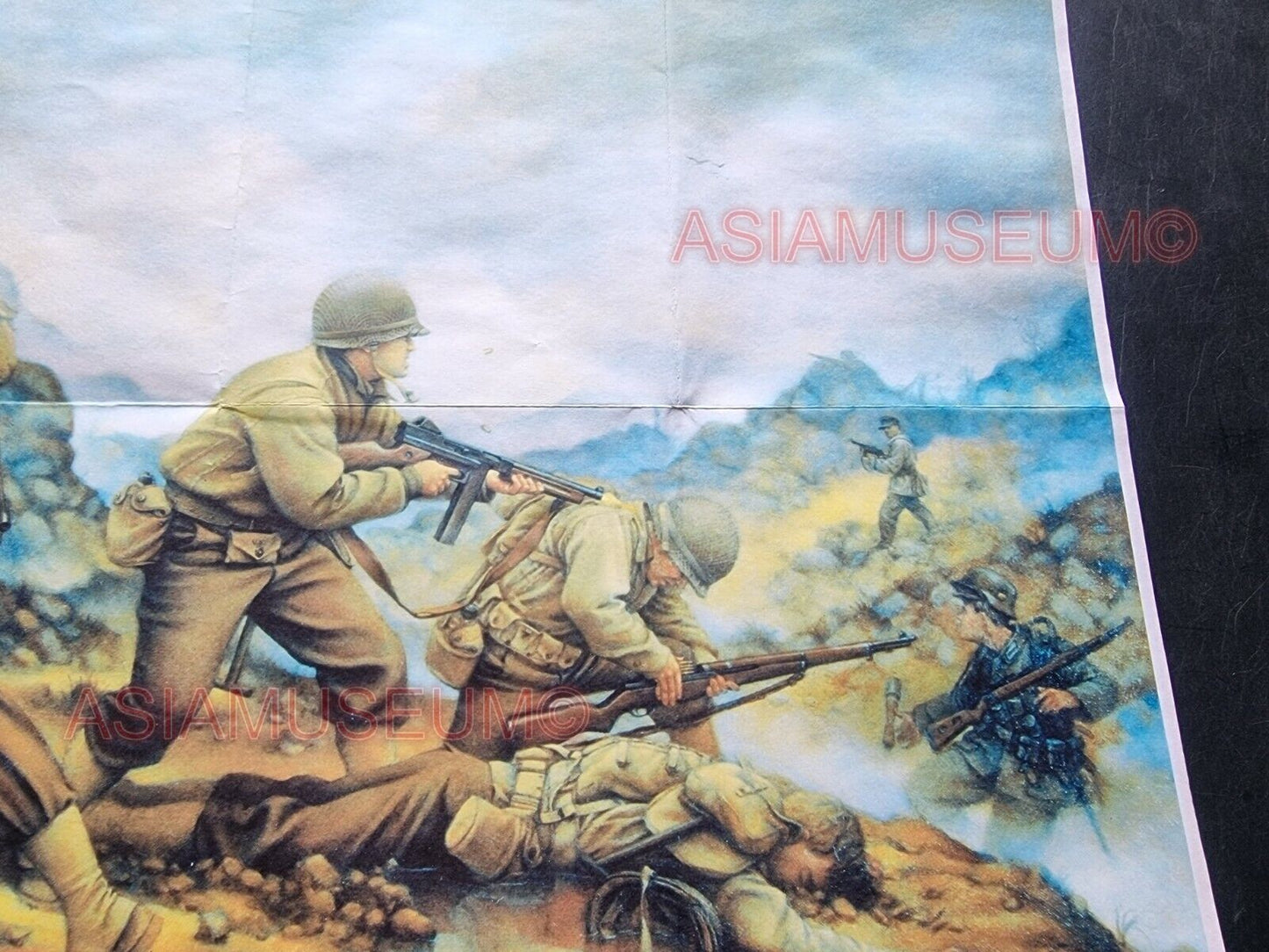 1941 WW2 USA AMERICA PACIFIC ART ARMY WAR IWO JIMA GUADALCANAL PROPAGANDA POSTER